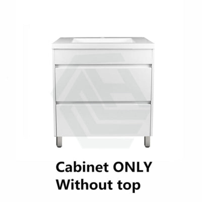 600-1500Mm Freestanding Bathroom Floor Vanity Matt White Pvc Filmed Drawers Cabinet Only &