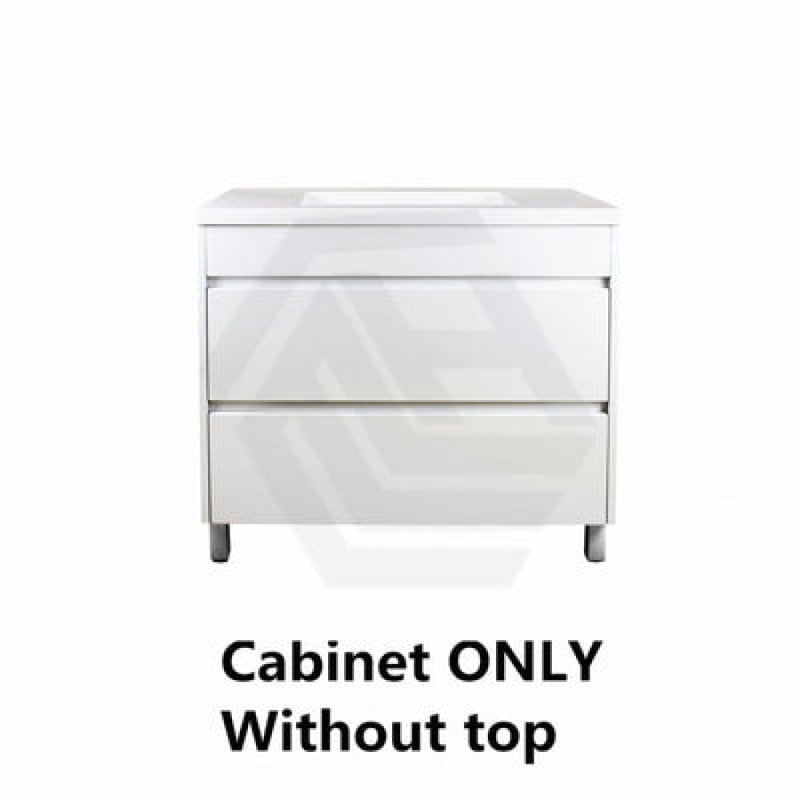 600-1500Mm Freestanding Bathroom Floor Vanity Matt White Pvc Filmed Drawers Cabinet Only &