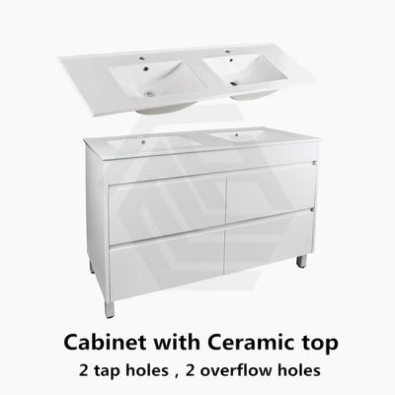 600-1500Mm Freestanding Bathroom Floor Vanity Matt White Pvc Filmed Drawers Cabinet Only &