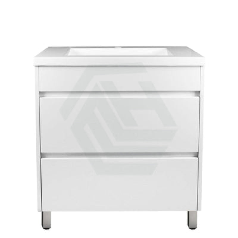 600-1500Mm Freestanding Bathroom Floor Vanity Matt White Pvc Filmed Drawers Cabinet Only &