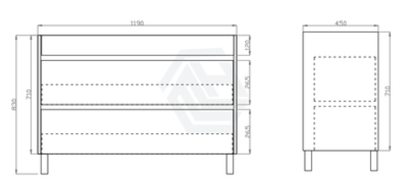 600-1500Mm Freestanding Bathroom Floor Vanity Matt White Pvc Filmed Drawers Cabinet Only &