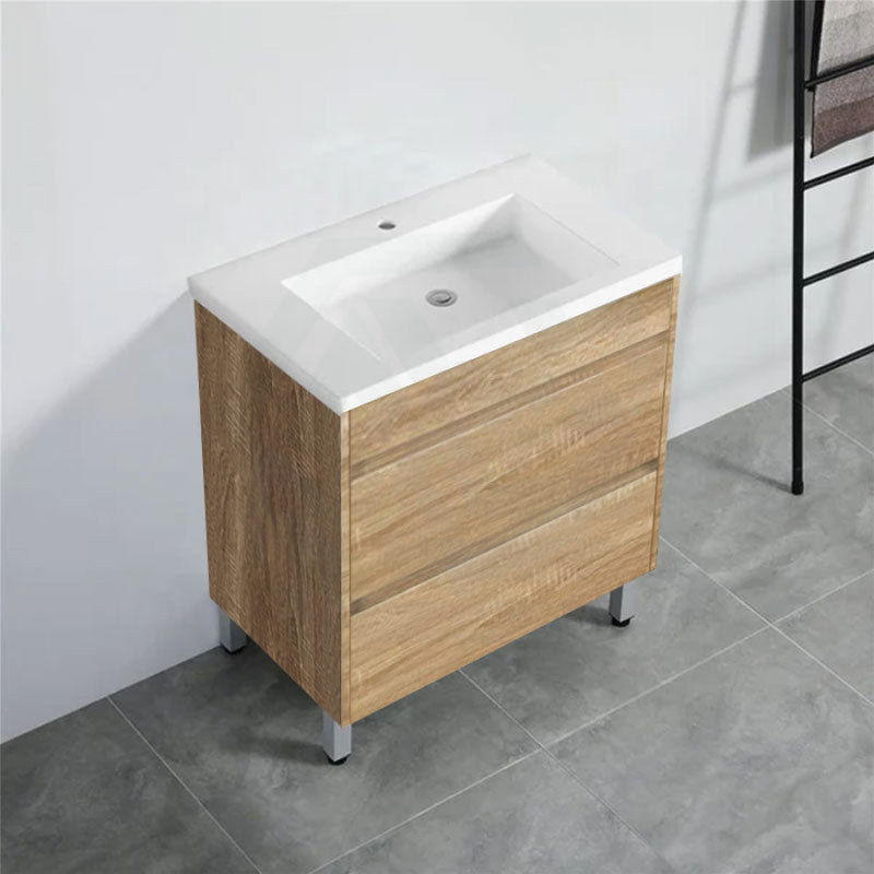 600-1500Mm Freestanding Bathroom Floor Vanity White Oak Wood Grain Pvc Filmed Cabinet Only &