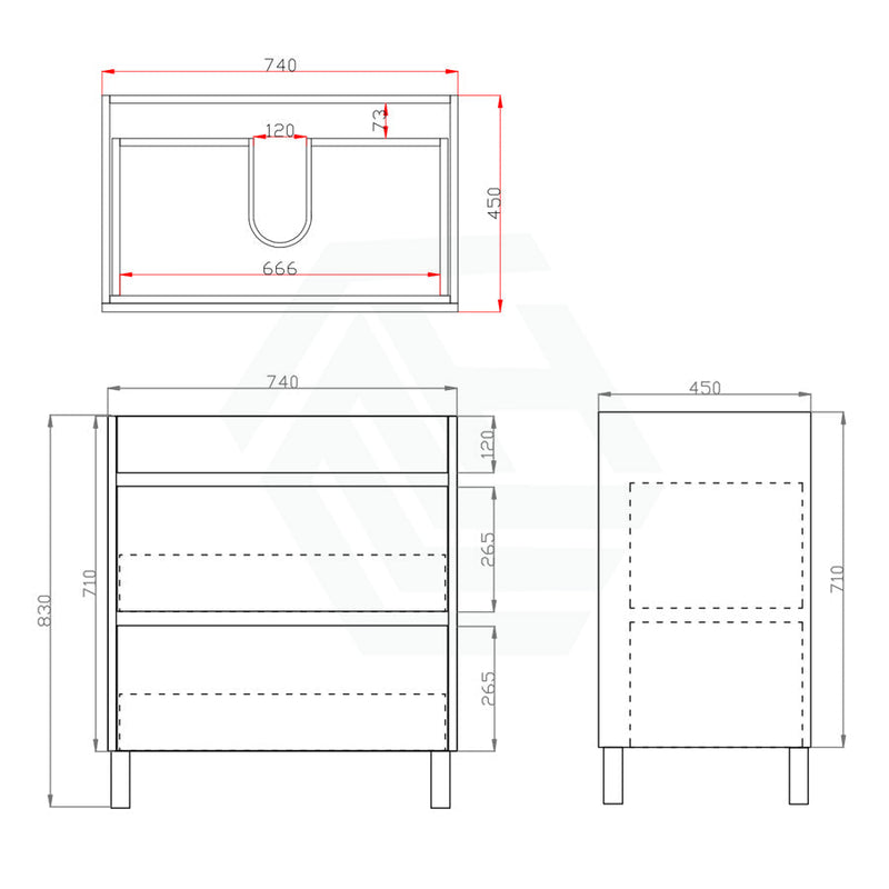 600-1500Mm Freestanding Bathroom Floor Vanity White Oak Wood Grain Pvc Filmed Cabinet Only &