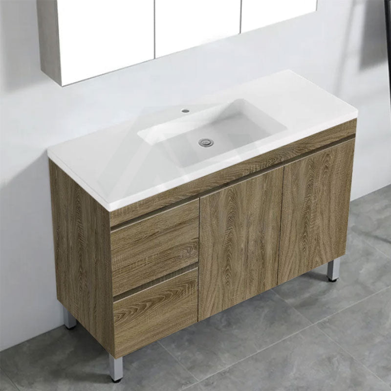 600-1500Mm Freestanding Bathroom Vanity Dark Oak Cabinet Only 1200Mm(Left Drawers-Single Bowl) /