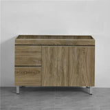 600-1500Mm Freestanding Bathroom Vanity Dark Oak Cabinet Only 1200Mm(Left Drawers-Single Bowl) /