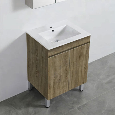 600-1500Mm Freestanding Bathroom Vanity Dark Oak Cabinet Only 600Mm / With Classic Single Bowl