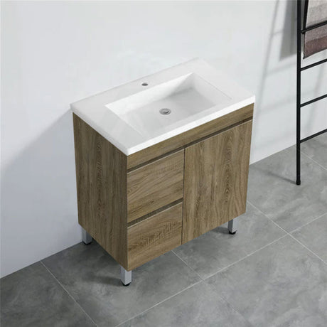 600-1500Mm Freestanding Bathroom Vanity Dark Oak Cabinet Only 750Mm(Left Drawers) / With Single