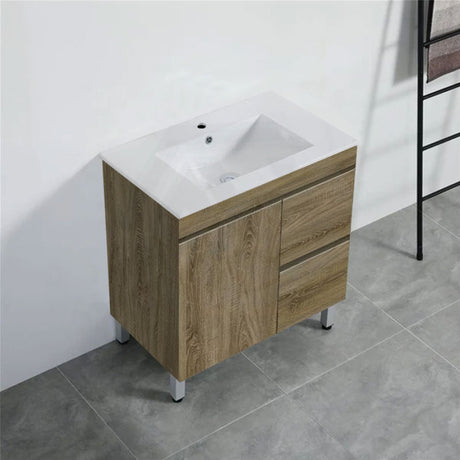 600-1500Mm Freestanding Bathroom Vanity Dark Oak Cabinet Only 750Mm(Right Drawers) / With Classic