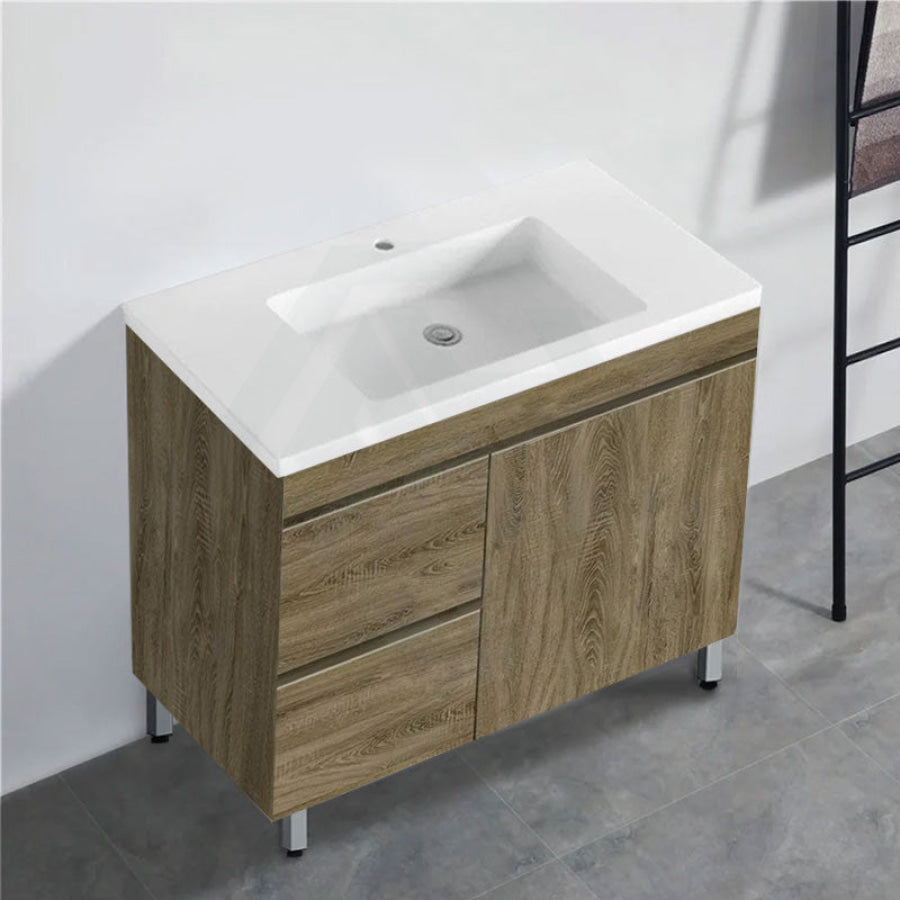 600-1500Mm Freestanding Bathroom Vanity Dark Oak Cabinet Only 900Mm(Left Drawers) / With Single