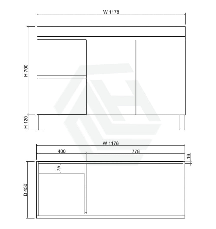 600-1500Mm Freestanding Bathroom Vanity Dark Oak Cabinet Only Vanities With Legs