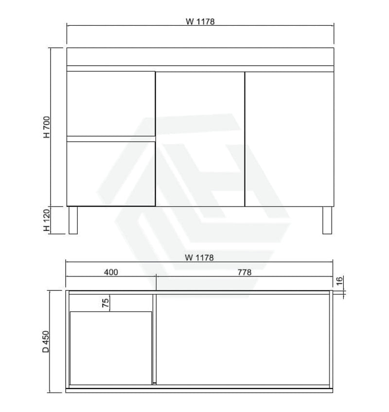 600-1500Mm Freestanding Bathroom Vanity Dark Oak Cabinet Only Vanities With Legs