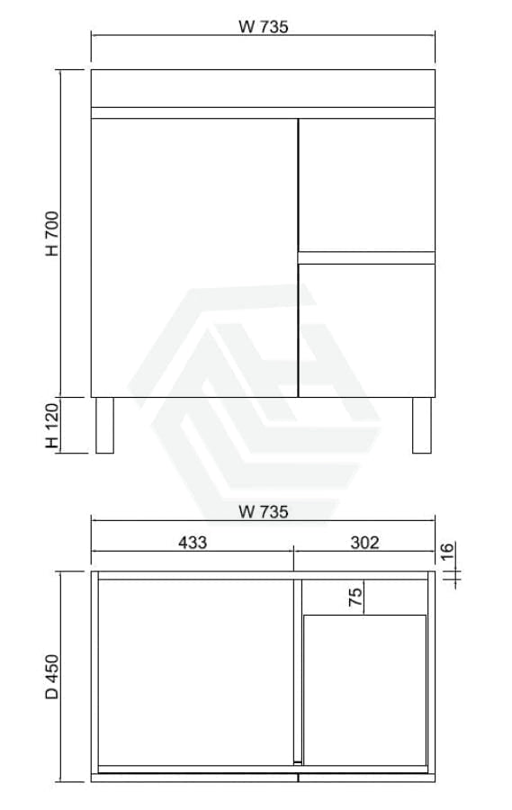 600-1500Mm Freestanding Bathroom Vanity Dark Oak Cabinet Only Vanities With Legs