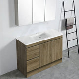 600-1500Mm Freestanding Kickboard Bathroom Vanity Dark Oak Cabinet Only 1200Mm(Left Drawer-Single