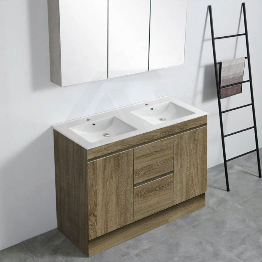 600-1500Mm Freestanding Kickboard Bathroom Vanity Dark Oak Cabinet Only 1200Mm(Mid Drawer-Double