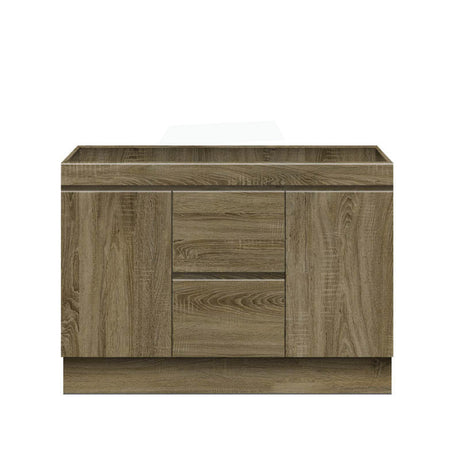 600-1500Mm Freestanding Kickboard Bathroom Vanity Dark Oak Cabinet Only 1200Mm(Mid Drawer-Double