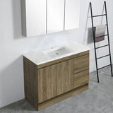 600-1500Mm Freestanding Kickboard Bathroom Vanity Dark Oak Cabinet Only 1200Mm(Right Drawer-Single