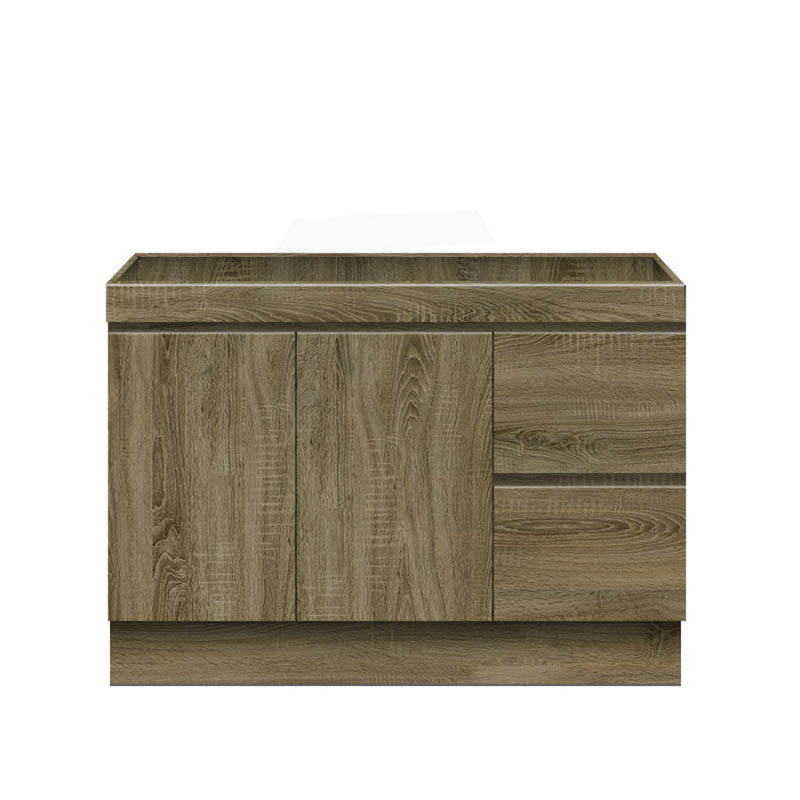 600-1500Mm Freestanding Kickboard Bathroom Vanity Dark Oak Cabinet Only 1200Mm(Right Drawer-Single