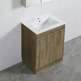 600-1500Mm Freestanding Kickboard Bathroom Vanity Dark Oak Cabinet Only 600Mm / With Classic Single