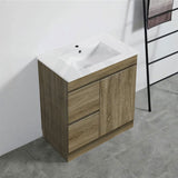 600-1500Mm Freestanding Kickboard Bathroom Vanity Dark Oak Cabinet Only 750Mm(Left Drawer) / With