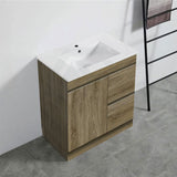 600-1500Mm Freestanding Kickboard Bathroom Vanity Dark Oak Cabinet Only 750Mm(Right Drawer) / With