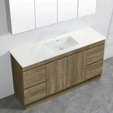 600-1500Mm Freestanding Kickboard Bathroom Vanity Dark Oak Cabinet Only 1500Mm(Single/Double Bowls)