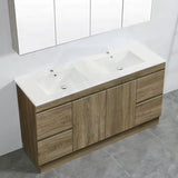 600-1500Mm Freestanding Kickboard Bathroom Vanity Dark Oak Cabinet Only 1500Mm(Single/Double Bowls)