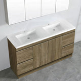 600-1500Mm Freestanding Kickboard Bathroom Vanity Dark Oak Cabinet Only 1500Mm(Single/Double Bowls)