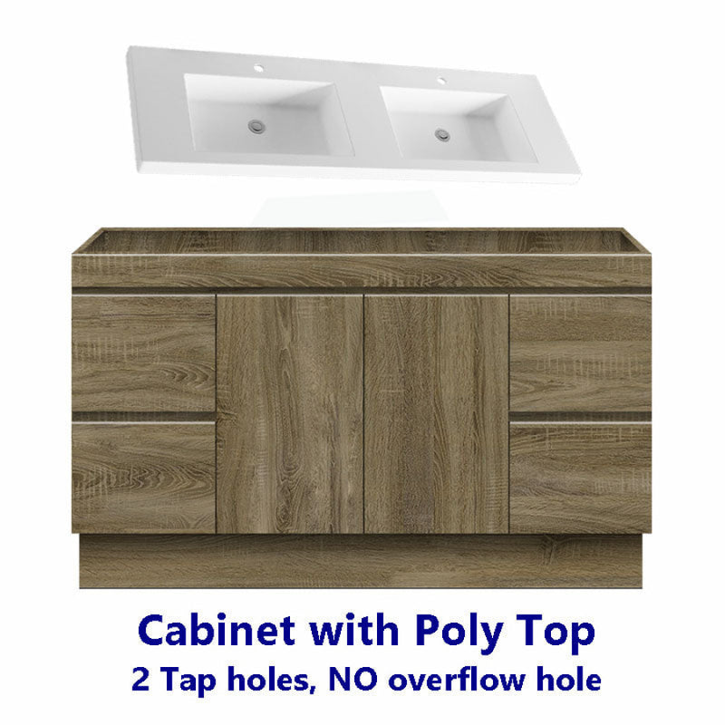 600-1500Mm Freestanding Kickboard Bathroom Vanity Dark Oak Cabinet Only 1500Mm(Single/Double Bowls)