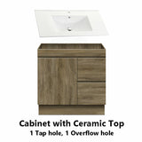 600-1500Mm Freestanding Kickboard Bathroom Vanity Dark Oak Cabinet Only 900Mm(Right Drawer) / With