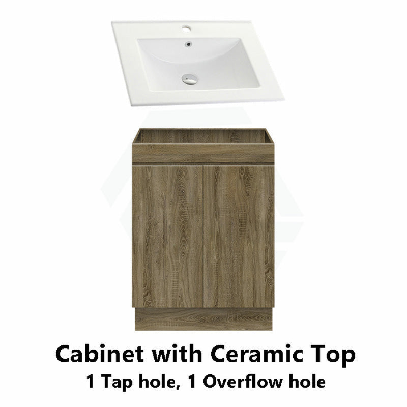 600-1500Mm Freestanding Kickboard Bathroom Vanity Dark Oak Cabinet Only 600Mm / With Classic Single