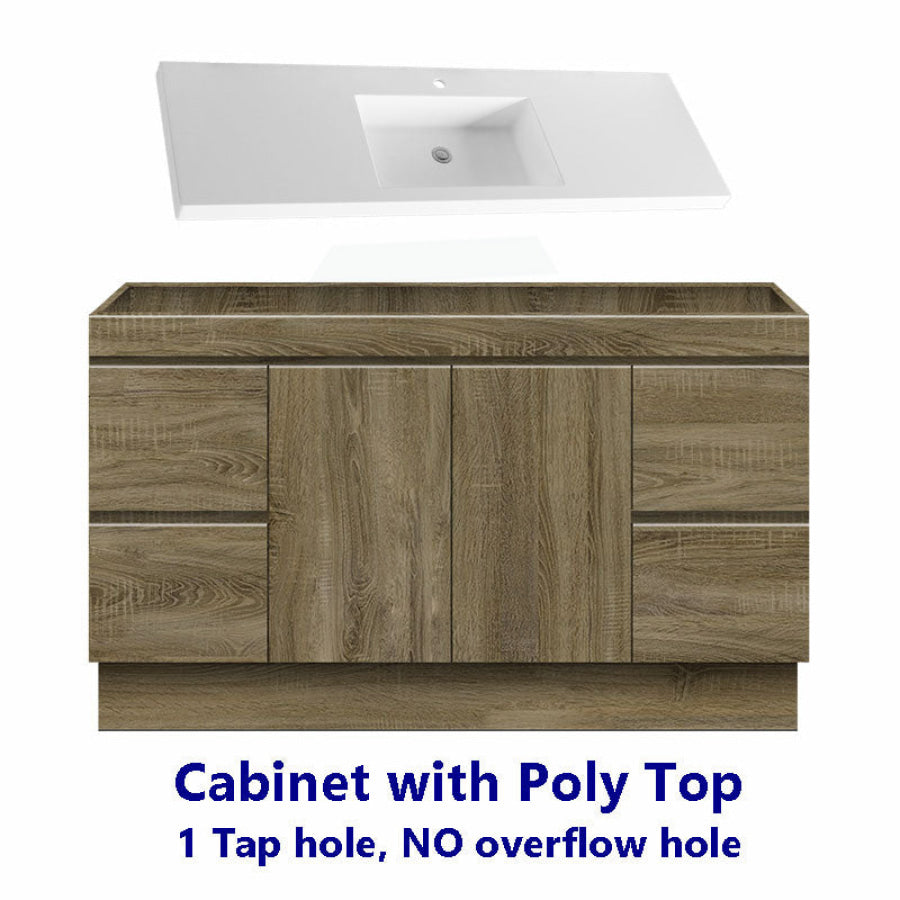 600-1500Mm Freestanding Kickboard Bathroom Vanity Dark Oak Cabinet Only 1500Mm(Single/Double Bowls)