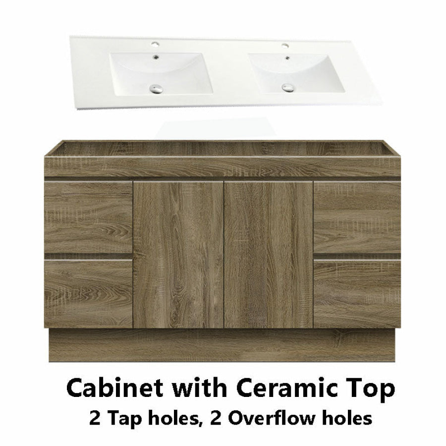 600-1500Mm Freestanding Kickboard Bathroom Vanity Dark Oak Cabinet Only 1500Mm(Single/Double Bowls)