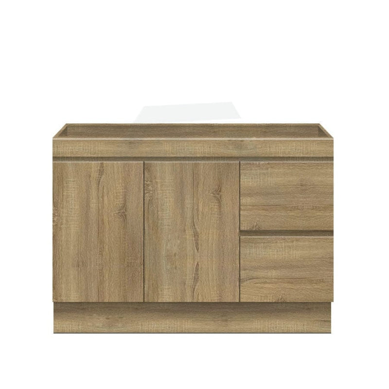 600-1500Mm Freestanding Kickboard Bathroom Vanity Light Oak Cabinet Only Vanities With