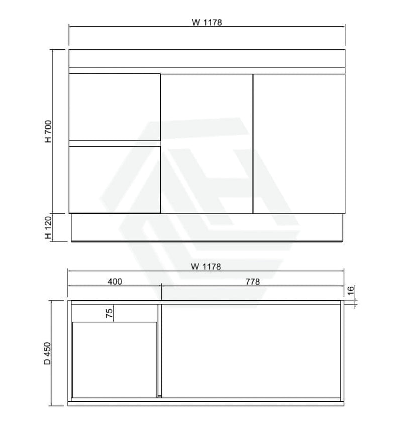 600-1500Mm Freestanding Kickboard Bathroom Vanity Dark Oak Cabinet Only Vanities With