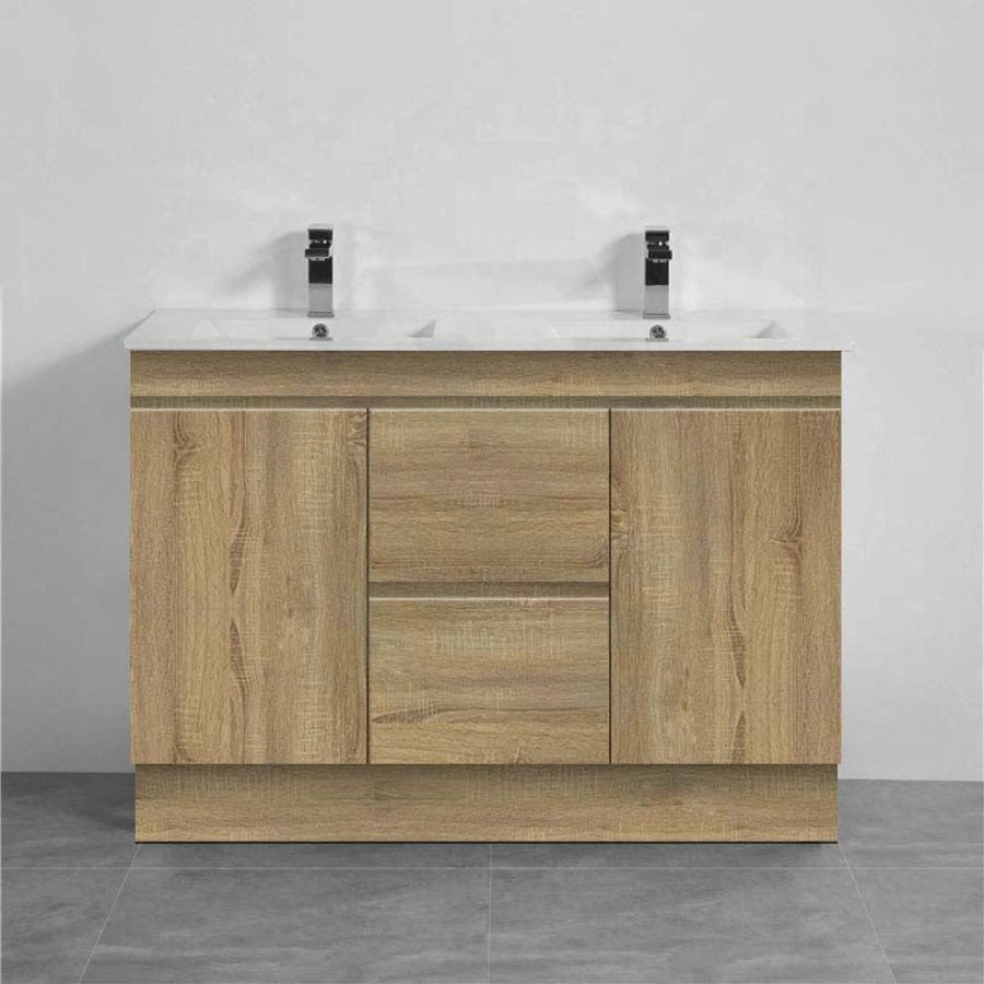 600-1500Mm Freestanding Kickboard Bathroom Vanity Light Oak Cabinet Only Vanities With