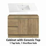 600-1500Mm Freestanding Kickboard Bathroom Vanity Light Oak Cabinet Only Vanities With