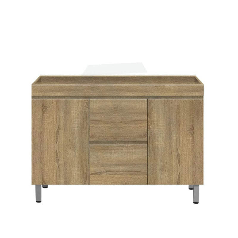 600-1500Mm Freestanding Mdf Vanity Light Oak Finish Left / Right Drawers Cabinet Only For Bathroom