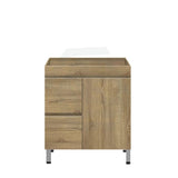 600-1500Mm Freestanding Mdf Vanity Light Oak Finish Left / Right Drawers Cabinet Only For Bathroom