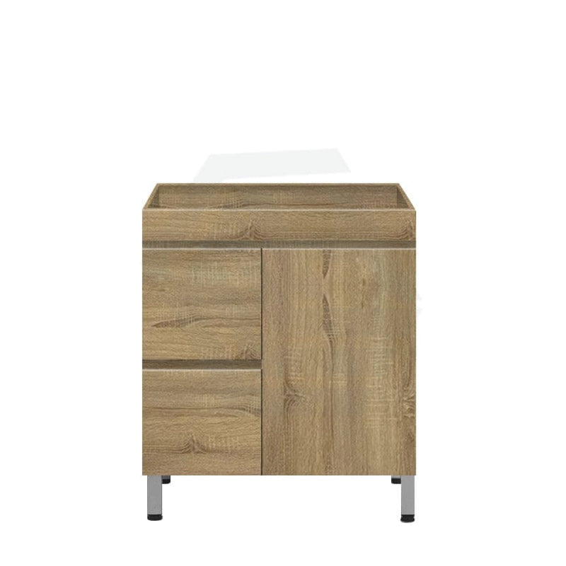 600-1500Mm Freestanding Mdf Vanity Light Oak Finish Left / Right Drawers Cabinet Only For Bathroom