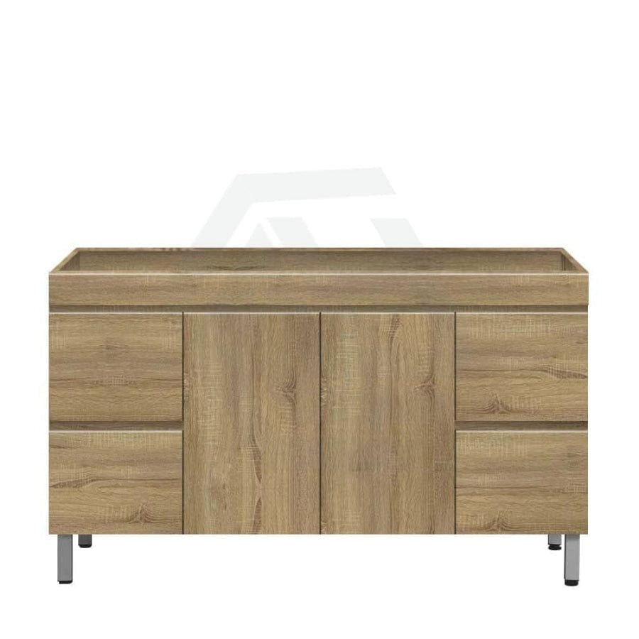 600-1500Mm Freestanding Mdf Vanity Light Oak Finish Left / Right Drawers Cabinet Only For Bathroom