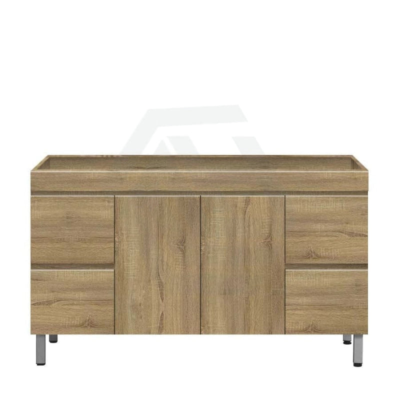 600-1500Mm Freestanding Mdf Vanity Light Oak Finish Left / Right Drawers Cabinet Only For Bathroom