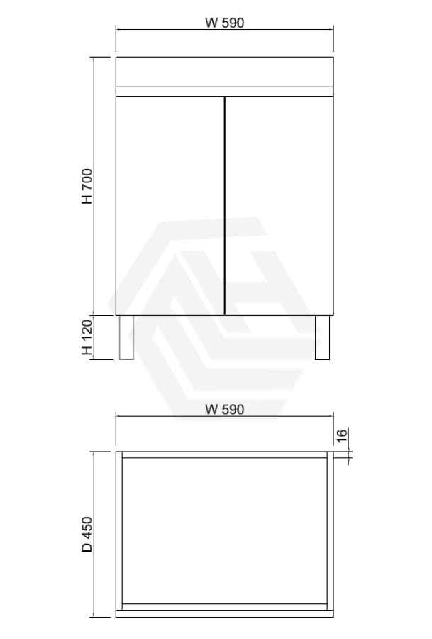 600-1500Mm Freestanding Mdf Vanity Light Oak Finish Left / Right Drawers Cabinet Only For Bathroom