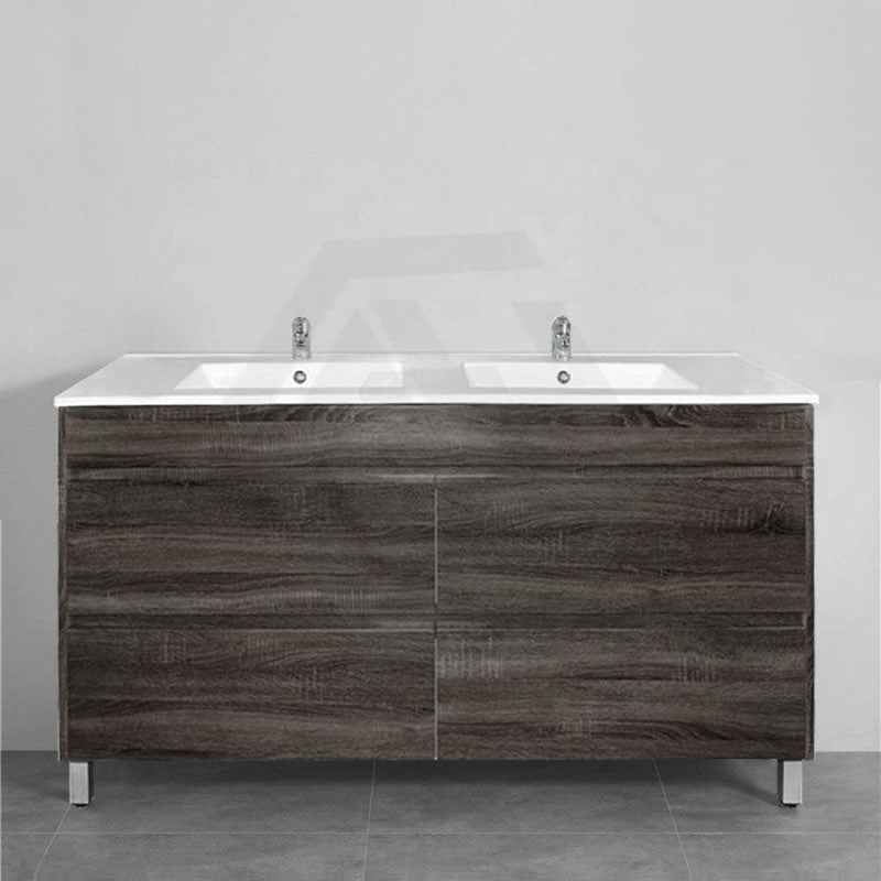 600-1500Mm Freestanding Vanity Dark Grey Wood Grain Cabinet Only & Ceramic / Poly Top Available