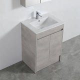 600-1500Mm Freestanding With Kickboard Vanity Concrete Grey Finish Plywood Cabinet Only For Bathroom