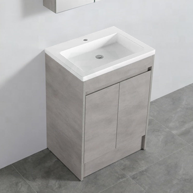 600-1500Mm Freestanding With Kickboard Vanity Concrete Grey Finish Plywood Cabinet Only For Bathroom