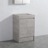 600-1500Mm Freestanding With Kickboard Vanity Concrete Grey Finish Plywood Cabinet Only For Bathroom