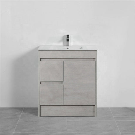 600-1500Mm Freestanding With Kickboard Vanity Concrete Grey Finish Plywood Cabinet Only For Bathroom