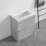 600-1500Mm Freestanding With Kickboard Vanity Concrete Grey Finish Plywood Cabinet Only For Bathroom