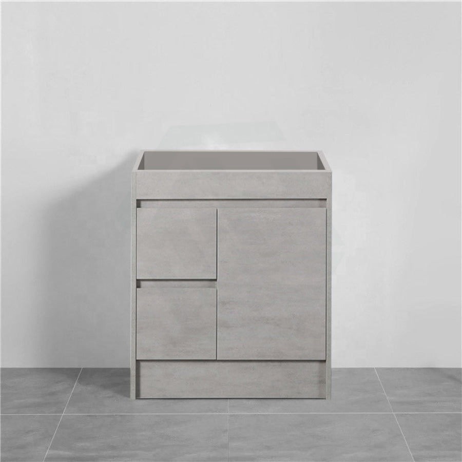 600-1500Mm Freestanding With Kickboard Vanity Concrete Grey Finish Plywood Cabinet Only For Bathroom