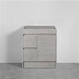 600-1500Mm Freestanding With Kickboard Vanity Concrete Grey Finish Plywood Cabinet Only For Bathroom